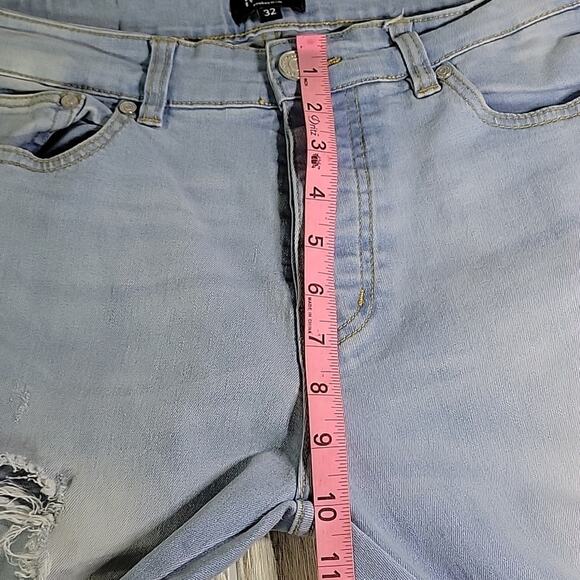 Boohoo Man Distressed Light Wash Skinny Stretch Jeans Mens 32R - Picture 11 of 15